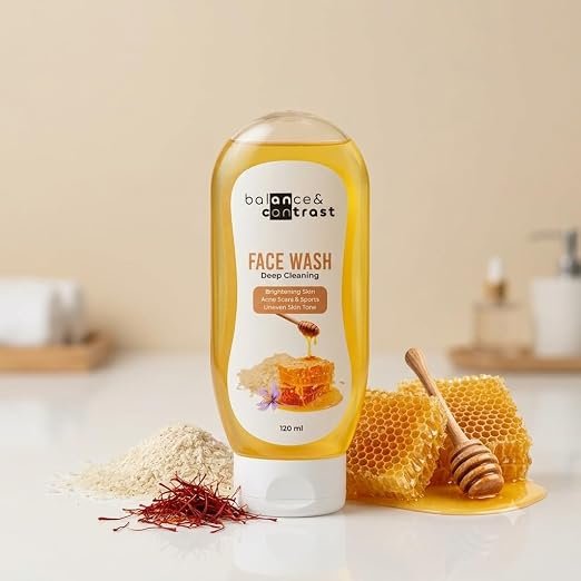 BALANCE & CONTRAST Deep Cleansing Face Wash 120 ml | Honey & Saffron